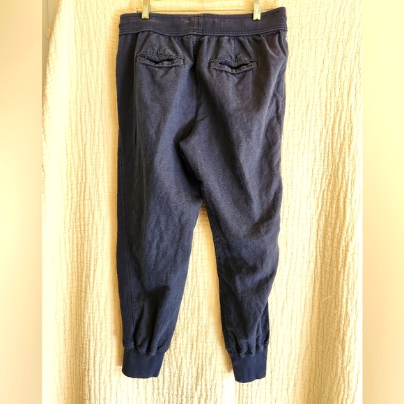 Gap Linen Washwell Joggers Navy Blue Size Medium - Picture 2 of 6